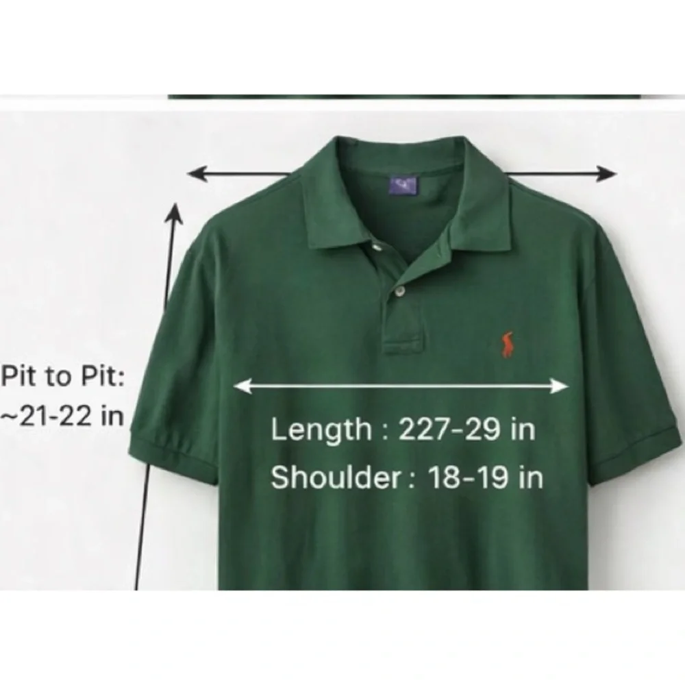 Polo Ralph Lauren Men’s Medium Green Short Sleeve Cotton Polo Shirt Orange Pony